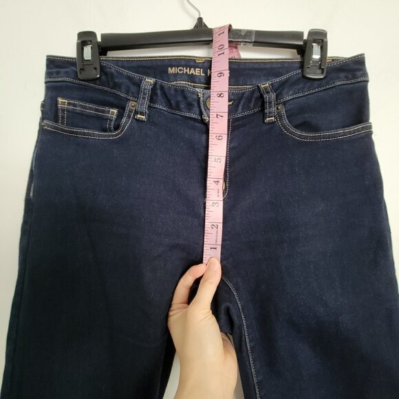 Michael Kors Mid Rise Slim Fit Cotton Dark Blue Denim Jeans Size 4 - Picture 8 of 14